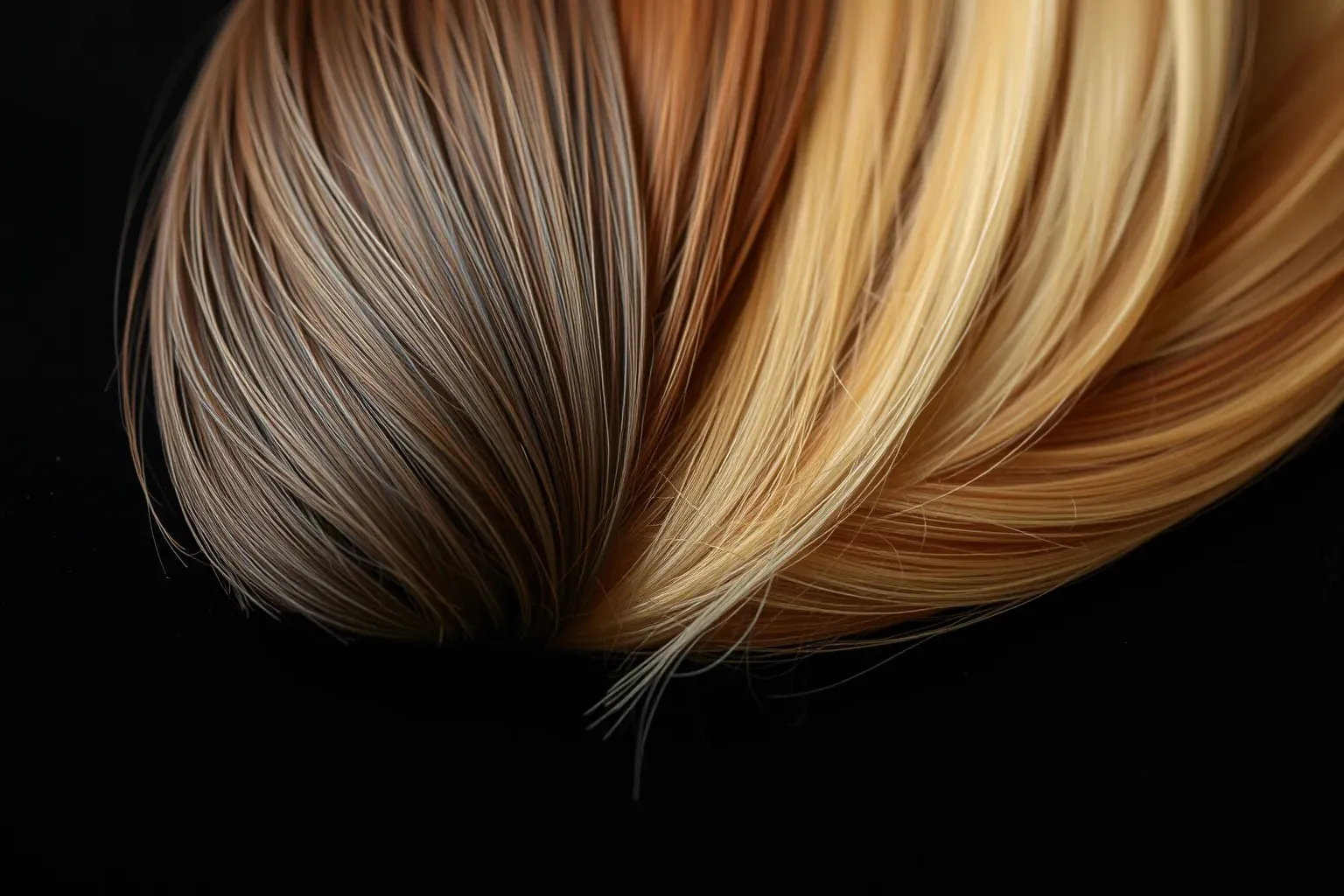 Hair color swatches from brunette to honey blonde