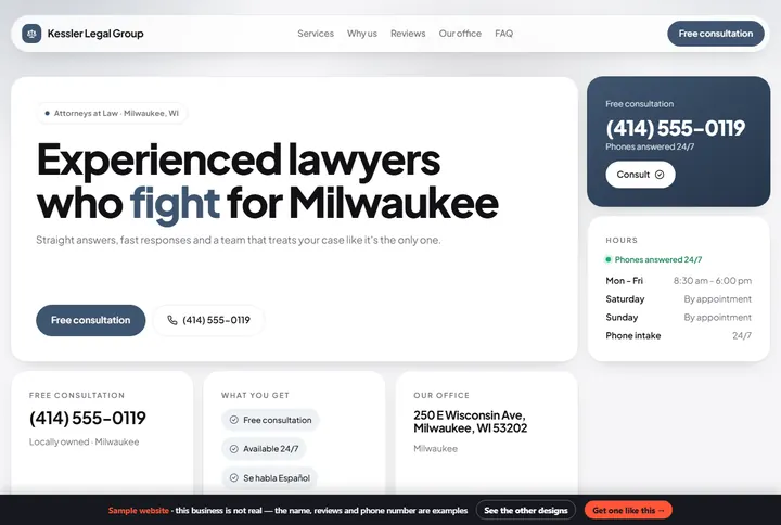 Sample website for a law firm