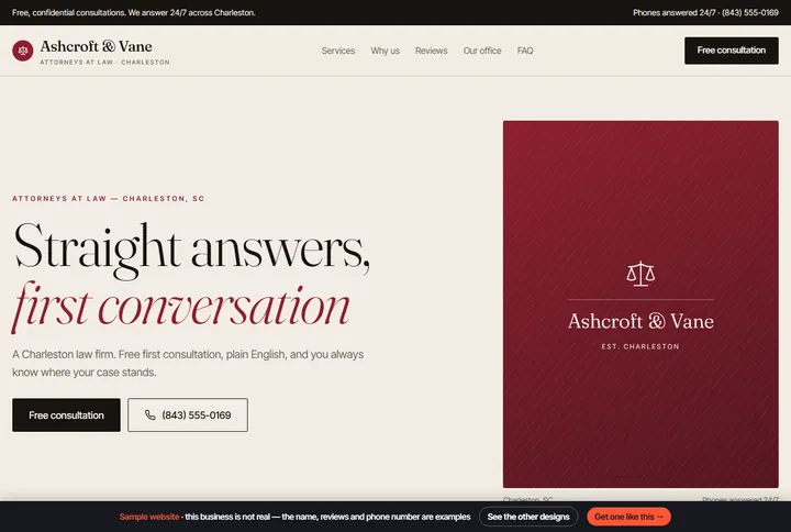 Paper sample website for a law firm