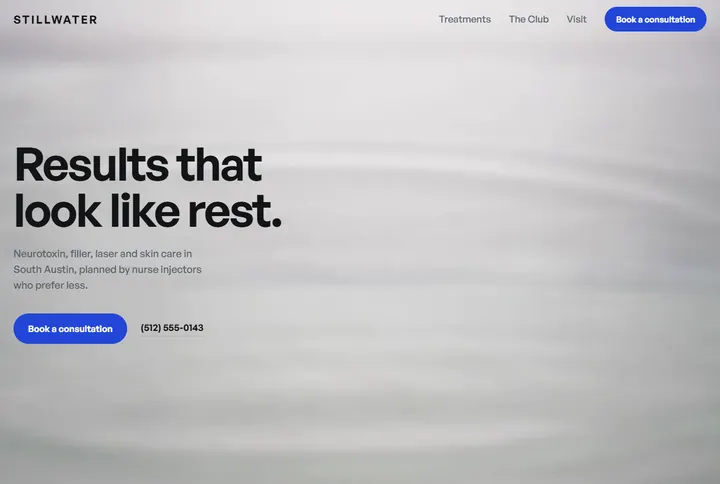 Sample website for Stillwater Skin Clinic