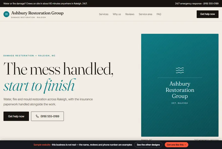 Paper sample website for a damage restoration