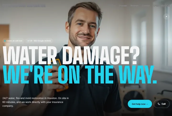 Sample website for Rapid Response Restoration